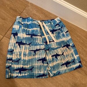 Tommy Bahama 5T boys Blue & White Shark Print Swim Trunks